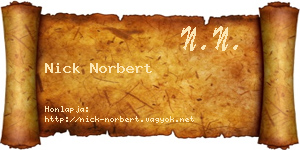 Nick Norbert névjegykártya