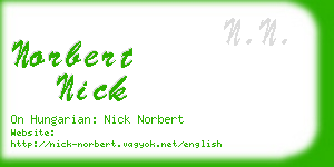 norbert nick business card